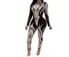 Gaje Luxury Rhinestone Sheer Mesh Jumpsuit In Silver In Black