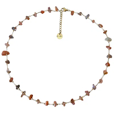 Gajú Women's Orange Perissa Necklace - Raw Carnelian
