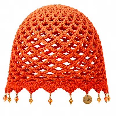 Gajú Women's Orange / Pink Azalaï Hat - Burnt Amber In Orange/pink