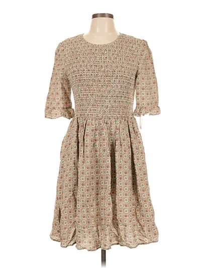 Pre-owned Gal Meets Glam Casual Dress In Tan