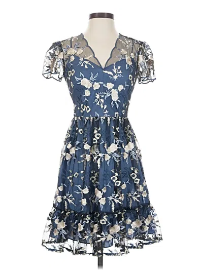 Pre-owned Gal Meets Glam Cocktail Dress In Blue