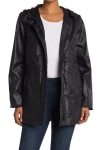 Gal Meets Glam Collection Hooded Raincoat In Black