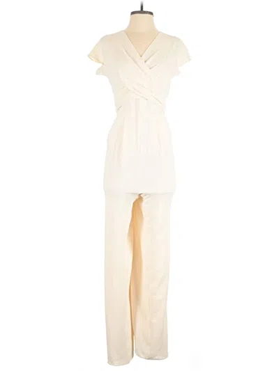 Pre-owned Gal Meets Glam Jumpsuit In Ivory