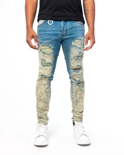 Gala Prophetic Printed Denim Jeans In Desert Blue