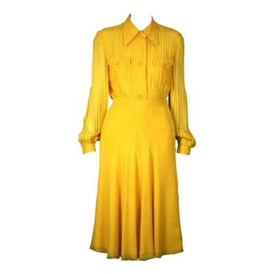 Pre-owned Galanos Charming Chrome Yellow Chiffon Skirt Ensemble