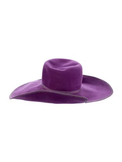 Pre-owned Galanos Cutout Sun Hat In Purple