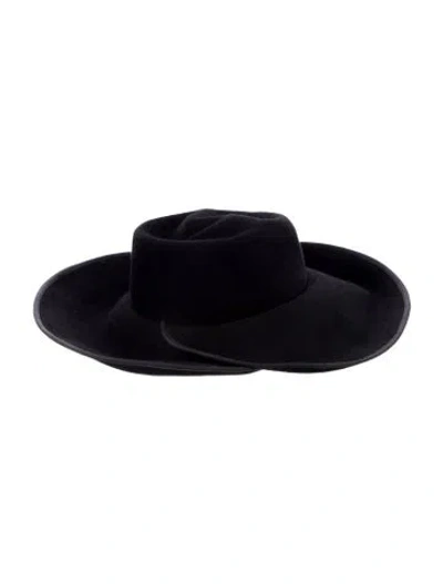 Pre-owned Galanos Felt Porkpie Hat In Black