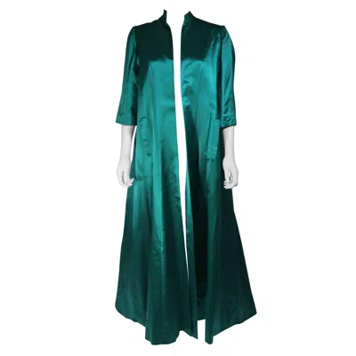 Pre-owned Galanos Green Silk Opera Coat Size Small