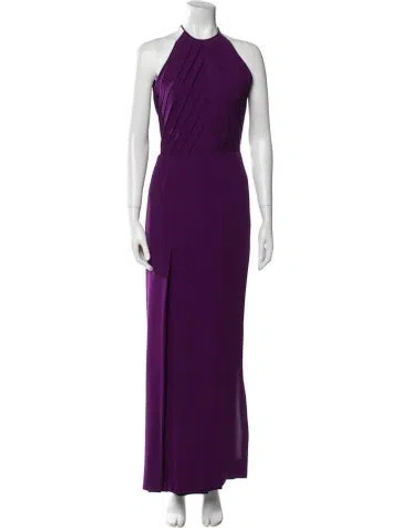 Pre-owned Galanos Halterneck Long Dress In Purple