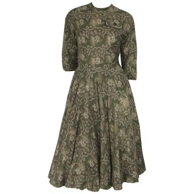 Pre-owned Galanos James  Dress Vintage 1960's Double Layered Skirt In Gray
