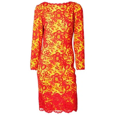 Pre-owned Galanos Lace Cocktail Dress In Red