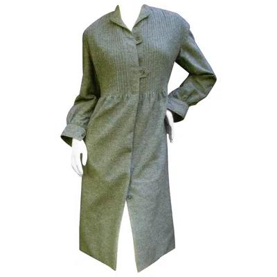 Pre-owned Galanos Luxurious Gray Flannel Coat Dress C 1970