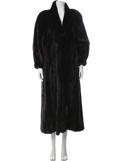 Pre-owned Galanos Mink Fur Coat In Black