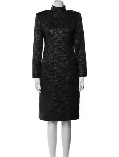 Pre-owned Galanos Patterned Knee-length Dress In Blue