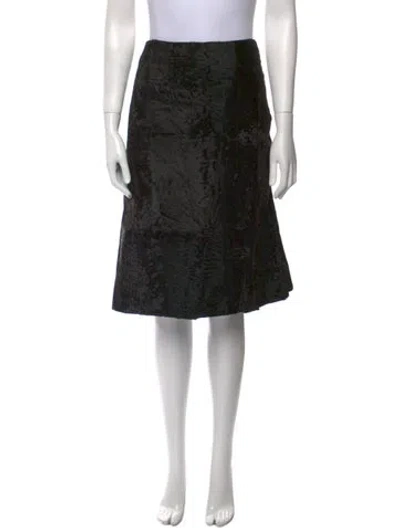 Pre-owned Galanos Printed Knee-length Skirt In Black