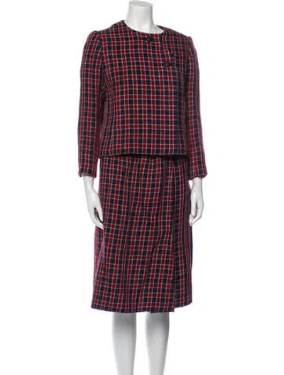 Pre-owned Galanos Vintage 1960's Skirt Suit In Blue