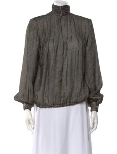 Pre-owned Galanos Vintage 1980's Blouse In Gray