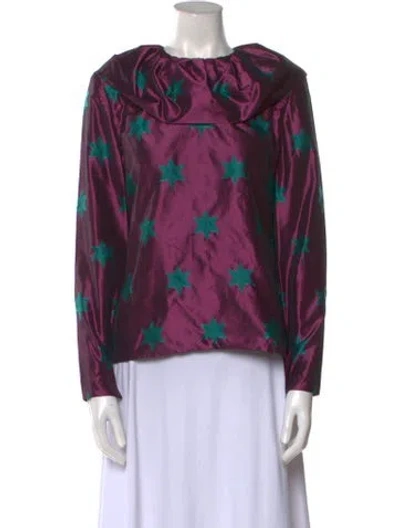 Pre-owned Galanos Vintage 1980's Blouse In Purple