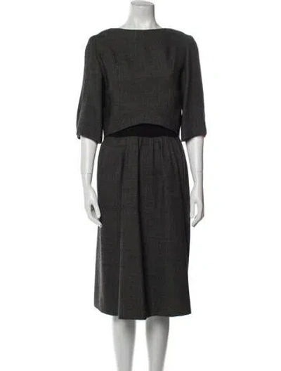 Pre-owned Galanos Vintage 1980's Dress Set In Gray
