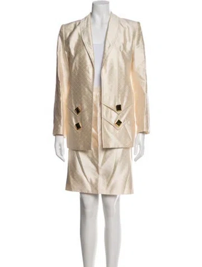 Pre-owned Galanos Vintage 1980's Skirt Suit In Neutral