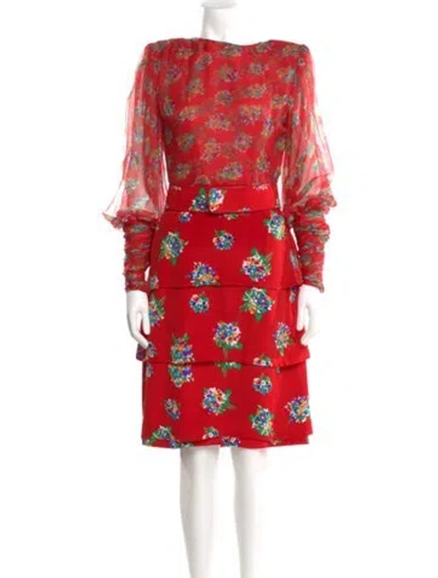 Pre-owned Galanos Vintage Knee-length Dress In Multi