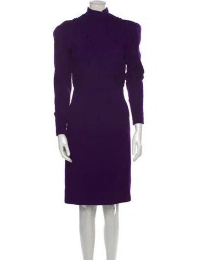 Pre-owned Galanos Vintage Knee-length Dress In Purple