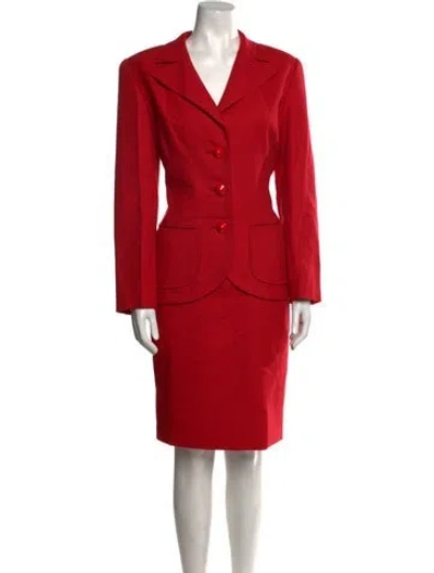 Pre-owned Galanos Vintage Knee-length Dress In Red