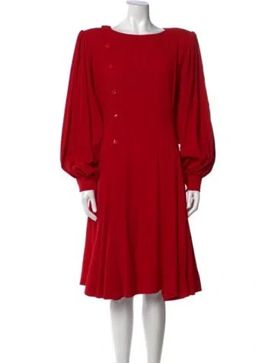 Pre-owned Galanos Vintage Knee-length Dress In Red