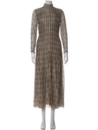 Pre-owned Galanos Vintage Long Dress In Brown