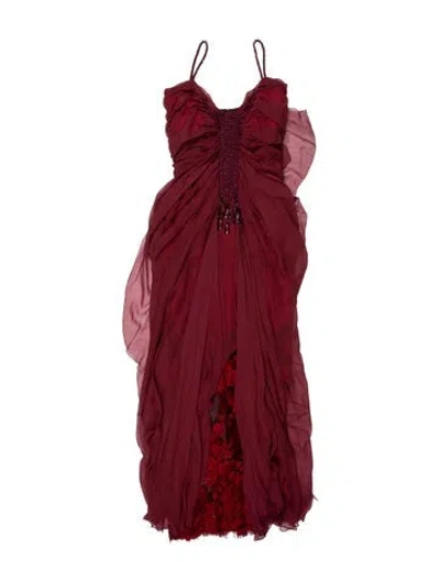 Pre-owned Galanos Vintage Long Dress In Red