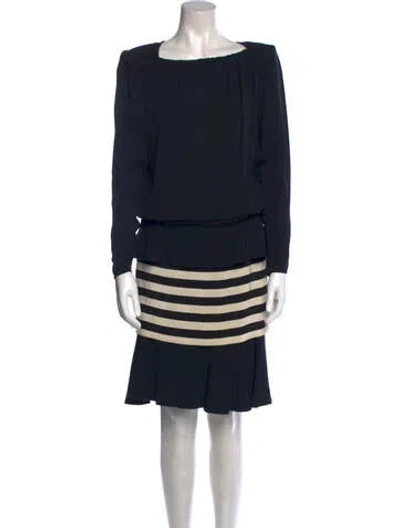 Pre-owned Galanos Vintage Midi Length Dress In Black