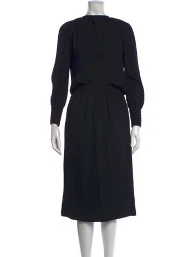 Pre-owned Galanos Vintage Midi Length Dress In Black