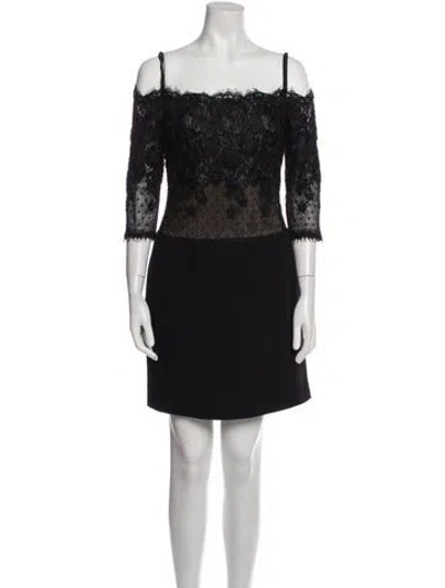 Pre-owned Galanos Vintage Mini Dress In Black
