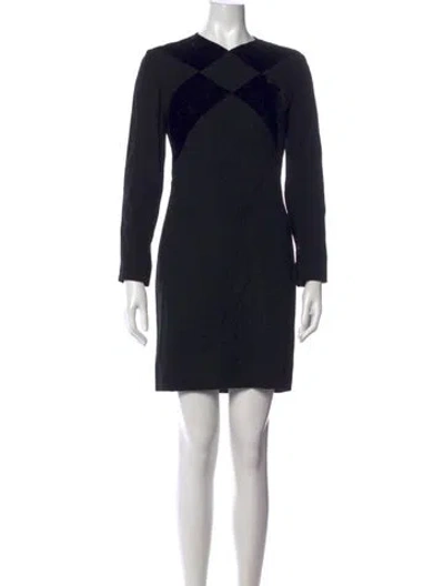 Pre-owned Galanos Wool Mini Dress In Black