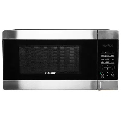 Galanz 1.1 Cu Ft 1000w Countertop Microwave Oven In Stainless Steel Black With One Touch Express Coo 1.1 Cu Ft 1000w Countertop Microwave Oven In Stainless Steel Black With One Touch Express Cooking