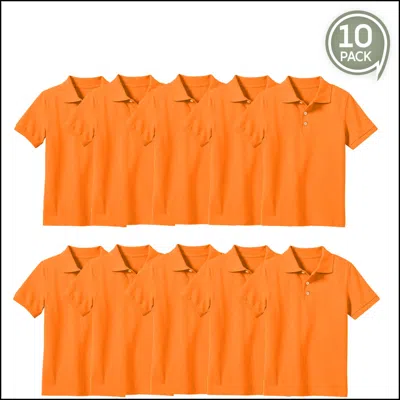 Galaxy By Harvic Kids' Boy's School Uniform Polo-10 Pack In White