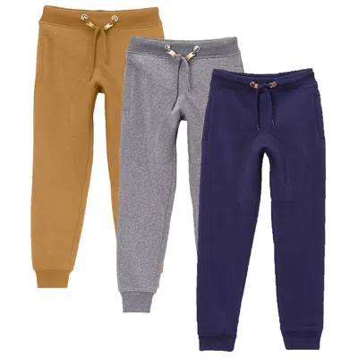 Galaxy By Harvic Kids'  Boy's Slim-fit Fleece Jogger Sweatpants -3 Pack In Multi