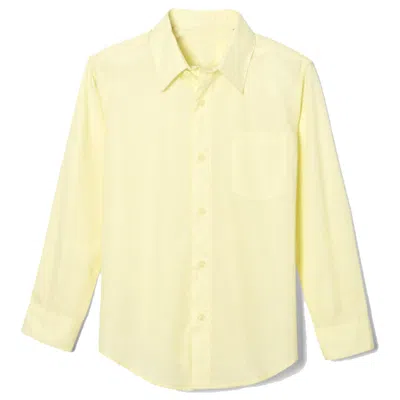 Galaxy By Harvic Kids' Galaxy Authentic Boy's Long Sleeve Button Down Dress Shirt In Yellow