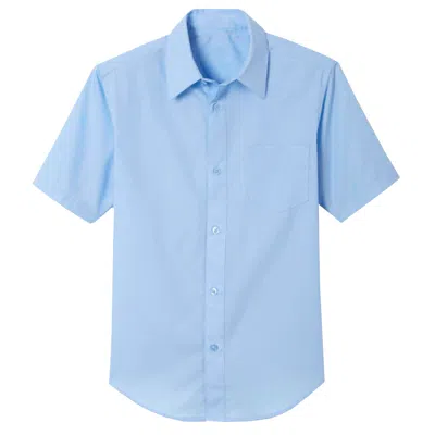 Galaxy By Harvic Kids' Galaxy Authentic Boy's Short Sleeve Button Down Dress Shirt In Blue