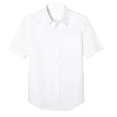 Galaxy By Harvic Kids' Galaxy Authentic Boy's Short Sleeve Button Down Dress Shirt In White