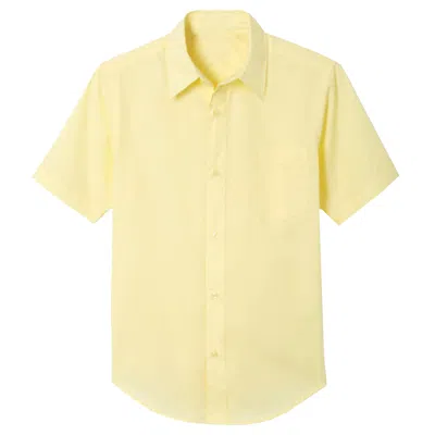 Galaxy By Harvic Kids' Galaxy Authentic Boy's Short Sleeve Button Down Dress Shirt In Yellow