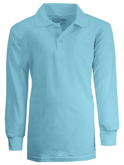 Galaxy By Harvic Kids' Galaxy Authentic Boy's Slim Fit Long Sleeve Polo Shirts In Blue