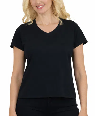 Galaxy By Harvic Galaxy Divatee Women's Relaxed Fit V-neck Short Sleeve T-shirt In Blue