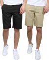 Galaxy By Harvic Galaxy Start Men's 2-pack Flex Stretch Chino Shorts In Multi
