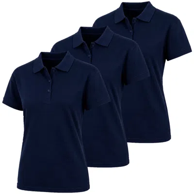 Galaxy By Harvic Kids' Junior's Short Sleeve School Uniform Pique Polo Shirt-3 Pack In White