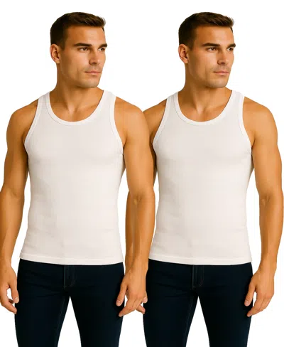 Galaxy By Harvic Men's 2-pack Heavyweight Ribbed Tank Top