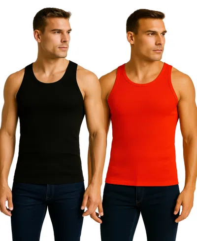 Galaxy By Harvic Men's 2-pack Heavyweight Ribbed Tank Top