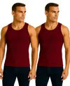 Galaxy By Harvic Men's 2-pack Heavyweight Ribbed Tank Top In Burgundy
