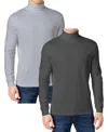 Galaxy By Harvic Men's 2-pack Long Sleeve Turtle Neck T-shirt In Gray