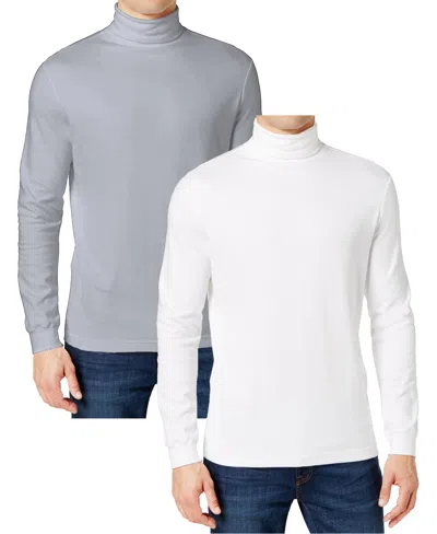 Galaxy By Harvic Men's 2-pack Long Sleeve Turtle Neck T-shirt In White